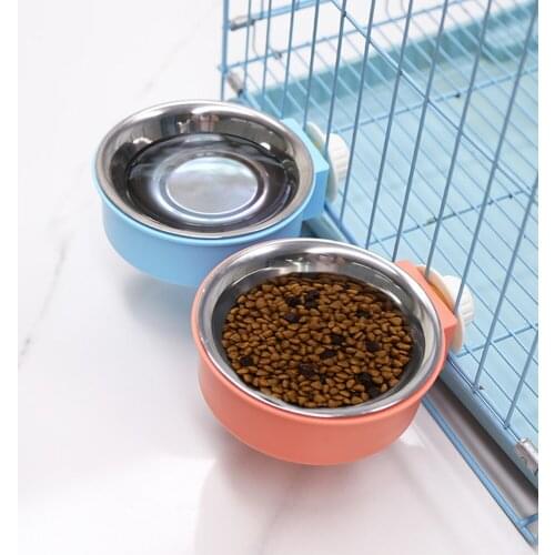Double-Layer Pets Feeding Bowl Hanging Stainless Steel Drinker Feeder Cat Dog Bowls Dish Anti Skid For Dog Cat Puppy