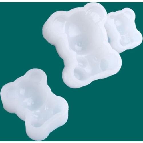 3Pcs Cute Bear Pendant Mold Resin Casting Animals Mold Fondant Polymer Clay Gum Candy Paste Mold Jewelry Making Tools