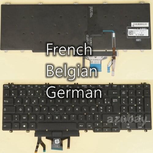 French Belgian German Keyboard for DELL Latitude 5500 5501 5510 5511 Precision 3540 3541 3550 3551 0VTXVN 0TFC98 0W30IT, Backlit
