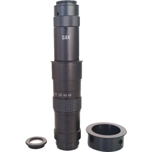 HD 0.7X-4.5X 180X Zoon C-Mount Parallel light Lens for Industry Microscope Camera Glass Lens 40mm / 50mm Ring