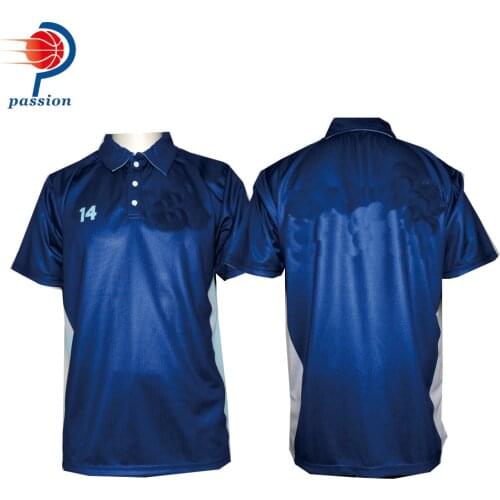 Customized Sublimation Short Sleeve Cricket Shirt with Turn-down Collar