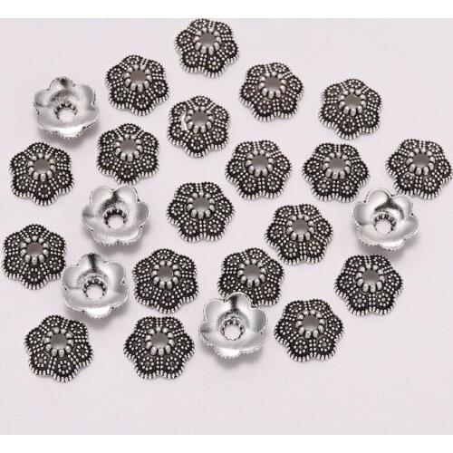 50pcs/Lot 10.5mm Zinc Alloy Bead Caps End Receptacle Flower Torus For Jewelry Making Findings DIY Beads Spaced Jewelry