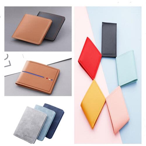 Pu Leather Credit Card Wallet Color Unisex Credit Id Cards Holder Fashion Small Wallet Coin Purse Slim Thin Unisex Mini Walet