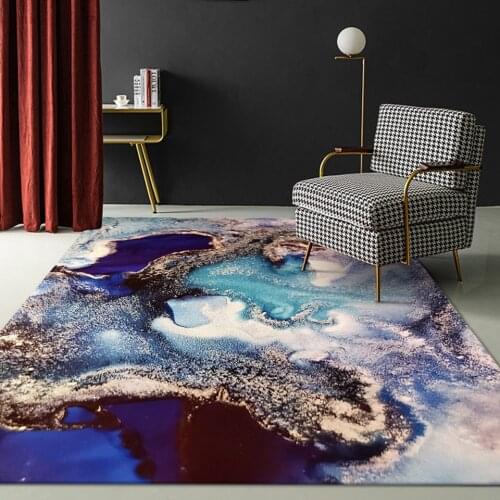 Living Room Mat Modern Abstract Blue Carpets 3 D For Floor Luxury Room Corridor Bedroom Kitchen Nordic Style Rug Anti-Slip Mat