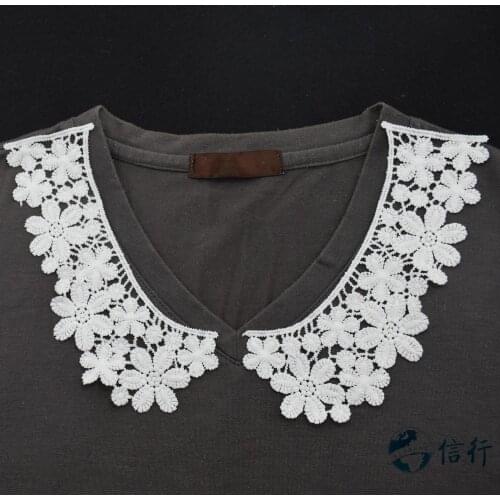 Lace false collar white embroidered fake lace collar trim diy women applique sewing supplies african guipure lace collars#3522
