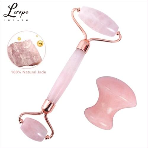 Natural Stone Facial Massager Jade Roller Massage Rose Quartz Roller Massager Tool Face-lift Massage Beauty Skin Care