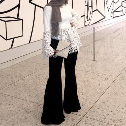 Muslim Fashion Long Tops 2021Abaya Dubai Turkey Arabic Lace Top Mujer Qatar Oman Abayas Women Ropa Musulmana Turkish Islam