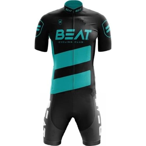 MENS CYCLING WEAR CYCLING JERSEY BODY SUIT SKINSUIT WITH POWER BAND 2020 BEAT CYCLING CLUB TEAM BLACK SIZE XS-4XL