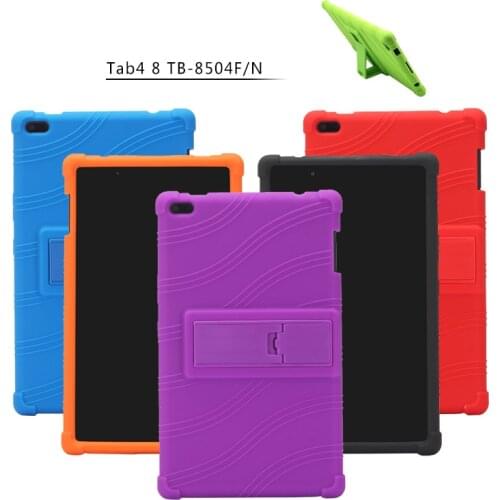 For Lenovo Tab 4 8 TB-8504X Soft Silicone Shockproof Funda For Lenovo TAB4 8 TB-8504F TB-8504N Tablet Case Kids Kickstand Cover