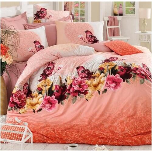 Bush Bird 100 Cotton Double Duvet cover set Powder