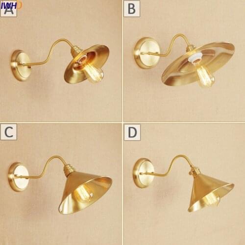 IWHD Nordic Copper Wall Lamp Beside Bedroom Living Room American Style Retro Vitnage Wall Lights Edison Applique Murale LED