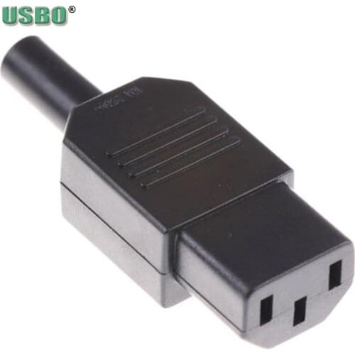 New DIY 10A 250V Black IEC320 C13 C14 male female Plug Rewirable PDU UPS Receptacle Power Cable Wired Connector 3 pin AC Socket