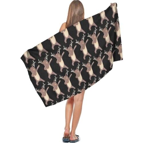 New Hot Funny Tuppers Reindeer Christmas Beach towel Presents New reindeer Swimming Christmas Towelfor Kitchen Face Sport