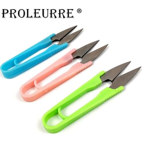 Proleurre 1pcs U-shaped Mini Folding Scissors For Fishing Sewing Scissors Nippers Fish Use Scissors Fishing Line Cutter Tools