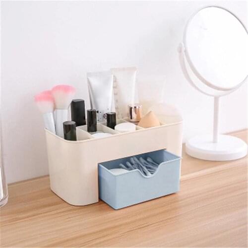 Plastic 6 Grids Makeup Storage Box Large Capacity Drawer Sundries Jewelry Organizer Medicine Chest Storage Supply