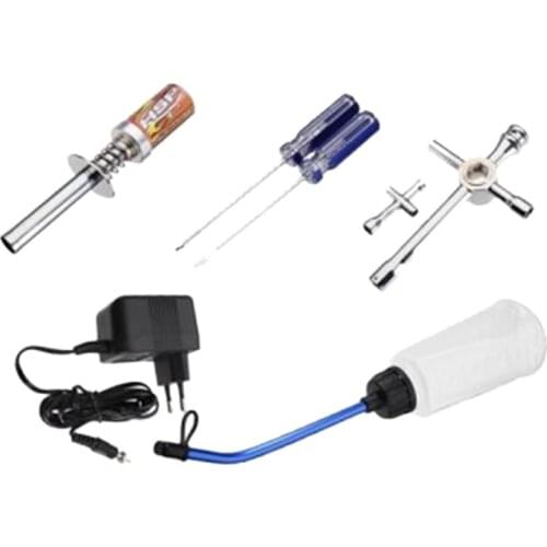 RC Nitro Gas Starter Kit Glow Plug Ignitor Tool 80142 for HSP Trucks Buggies Model Car EU Plug