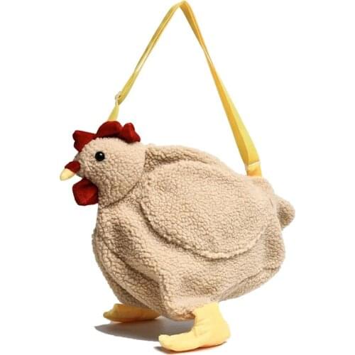 SMOOZA Women Fashion Shoulder Messenger Bags 2021 Cute New Cartoon Plush Big Cock Bags Girl High Quality Large Capacity Bags