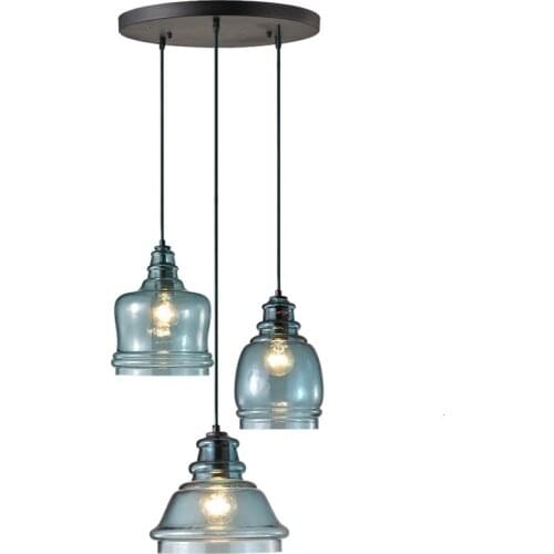 Modern Hand Blown Ink Blue Glass Pendant Lamp For Restaurant Luminaire Suspendu hanging lamp
