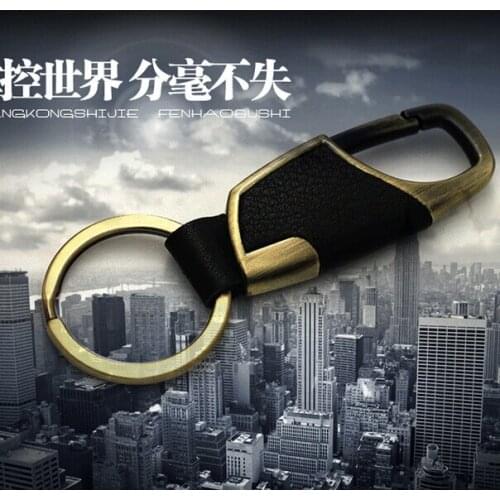 Car-Styling Metal Key Ring Cowhide KeyChain For Roewe 750 950 350 550 E50 W5 E50/ Englon SC3 SC5 SC6 SC7 Panda