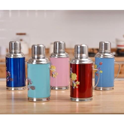 0.8/1.2l/2l Retro Travel Thermosflask Thermos Water Coffee Bottle Stainless Steel Coffee Cup Mug Heat Cold Preservation