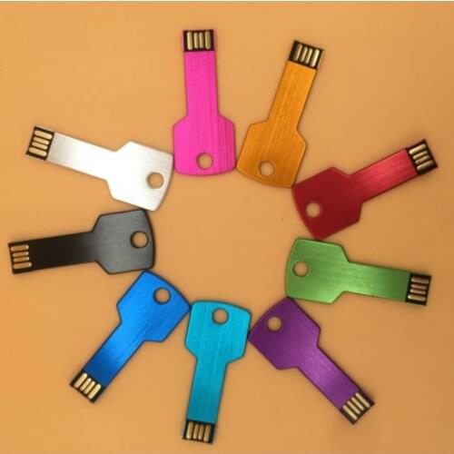 Custom logo USB Key shape Pendrive Metal Memory Stick 4GB 8GB 16GB 32GB 64GB Usb Flash Drive pen drive flash usb disk pen drive