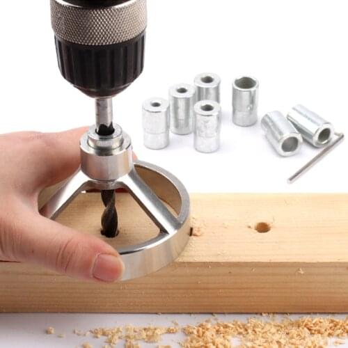 Stainless Steel Vertical Drill Guide Hole Puncher Fixtures Wood Positioning Doweling Jig Locator for DIY Carpentry Tools