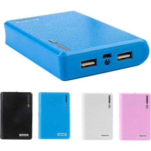 Dual USB Power Bank 4x 18650 External Backup Battery Charger Box Case For Phone