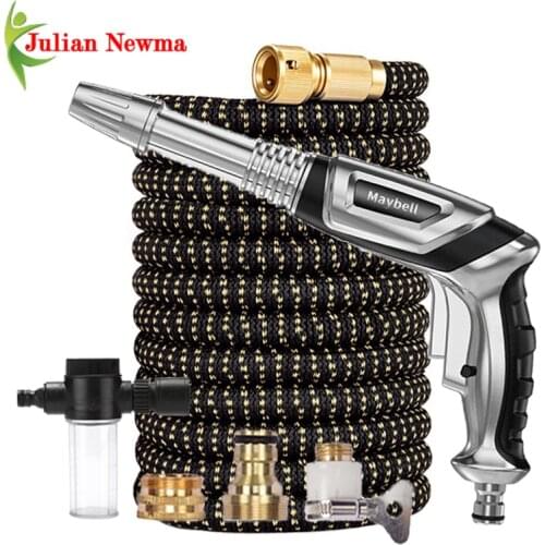 New High Pressure Washer Water Gun Garden Hose Set With Foam Pot Car Wash Nozzle Power Sprinkler PVC Plastic Pipe Cleaning Tools