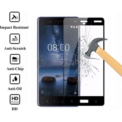 For Nokia 8 (2017) Tempered Glass Full Cover Tempered Glass For Nokia8 (2017 Version) Screen Protector Protective Glass