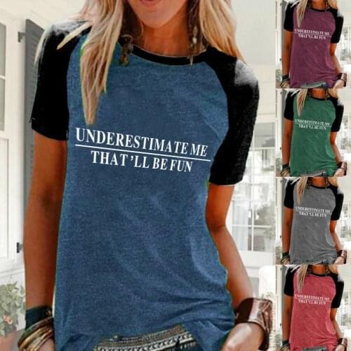 Women Casual O-Neck Short Sleeved Plus Size T-Shirt Loose Letter Printed Blouse Tops For Ladies