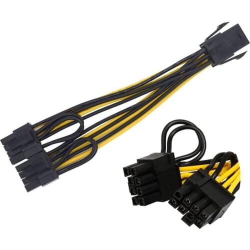 1PC Molex 6-pin PCI Express zu 2 x PCIe 8 (6 + 2) pin Motherboard Graphics Grafikkarte PCI-e GPU Power Kabel 6 zoll VGA Splitter
