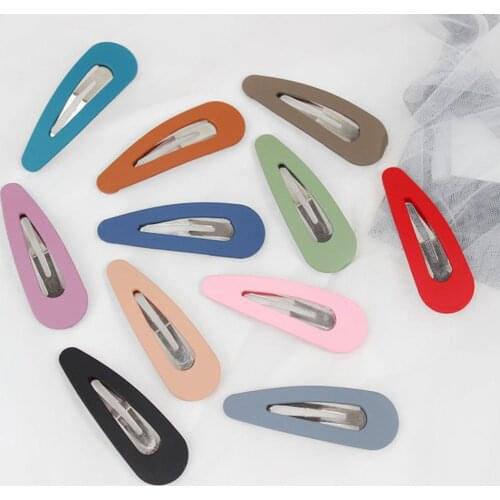 1 Pieces 7.5 cm Simple Snap Hair Clips Solid Color Women Girls Metal Hair Barrettes BB Hairpins DIY Hair Styling Accessories