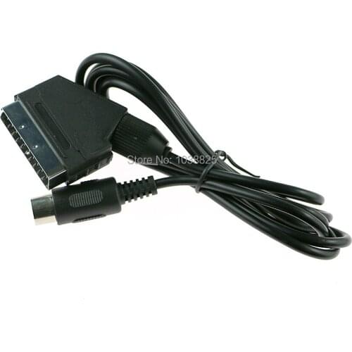 10pcs/lot 1.8M PAL V-pin Scart cable For Sega Megadrive 1 Genesis 1 Master System 1 RGB AV Scart Cable Cables