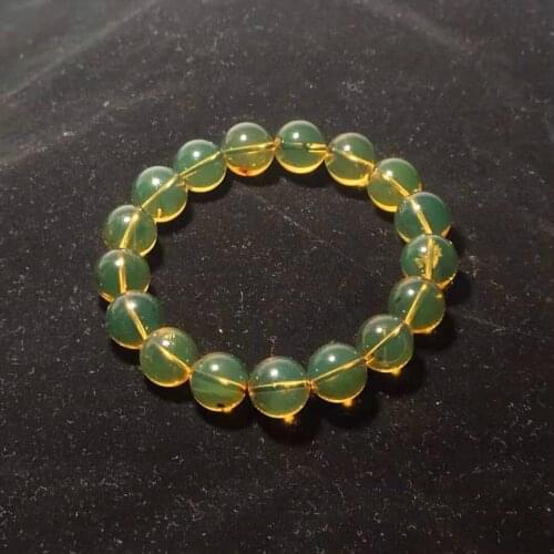 100% Natural Amber 12mm Beads Mexico Organic Sapphire Blue Amber Bracelet for Men and Women