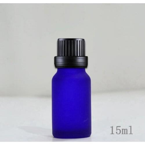 200pcs 15ml blue matte glass bottle essential oil bottle glass bottle wholesale 15cc frosted packing bottles