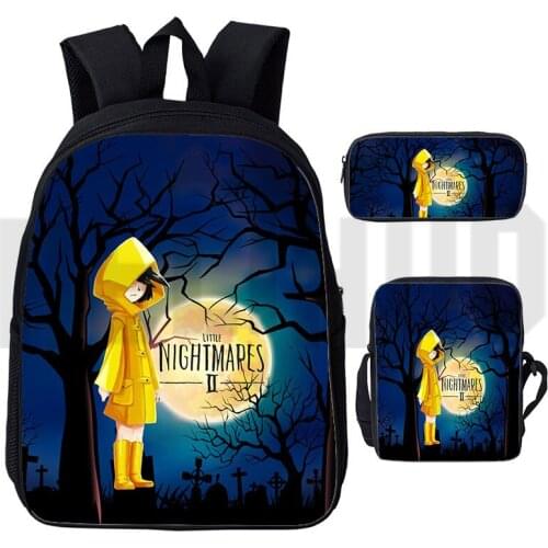 3D Cartoon Little Nightmares 2 Backpack Men Schoolbags Girls Boys Laptop Anime Teenager Book Bag 3 Pcs/Set Bag Harajuku