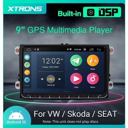 XTRONS 9" Android 10.0 Car Player Radio GPS for VW Volkswagen Golf Passat CC Touran Tiguan Sharan for Seat for SKODA No DVD