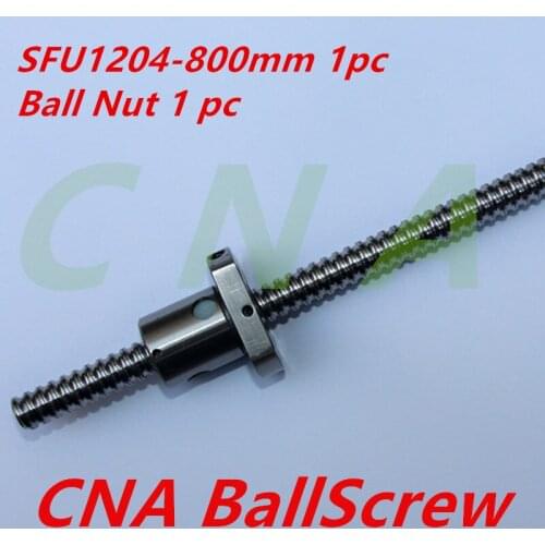 Free shipping SFU1204 800mm rolled ball screw C7 with 1204 single ball nut for CNC parts