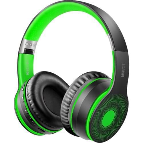 Lobkin Wireless Bluetooth 5.0 Headphones Stereo Earphone With Mic Headset Support TF Card FM Mode MP3 Player 3.5mm Audio Jack