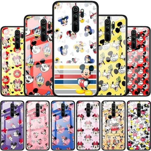 Lovely Mickey Disney for Xiaomi Redmi K40 K30 K20 Pro Plus 9C 9A 9 8A 7 Luxury Shell Tempered Glass Phone Case Cover