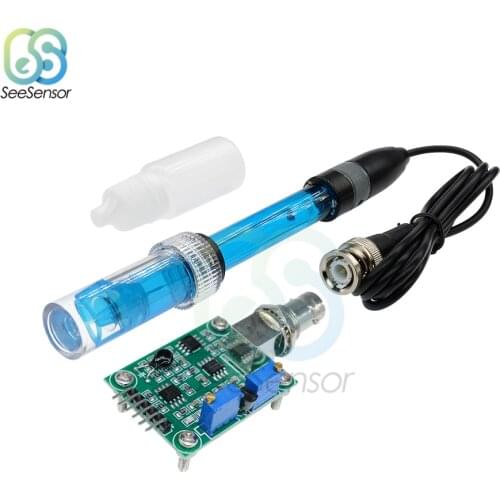 Liquid PH Value Detection Detect Regulator Sensor Module Monitoring Control Meter Tester PH 0-14 with PH Electrode Probe