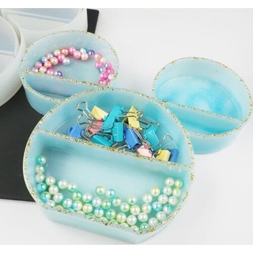 DIY Jewelry Storage Container Box Tray Silicone Mould Crystal Epoxy Resin Mold Crafts Decorations Ornaments Casting Tools