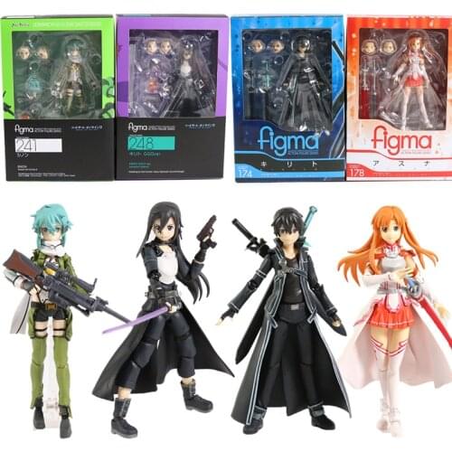 Figma Sword Art Online Kirito Kazuto 174 Asuna 178 Sinon 241 PVC Action Figure Collectible Model Toy