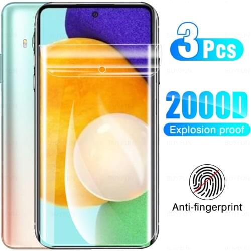 3Pcs Full Cover Hydrogel Film For Samsung A52 A 52 72 32 42 12 02 S 51 71 50 70 21S 30 31 40 11 10 M21 31S 51 4G or 5G Not Glass