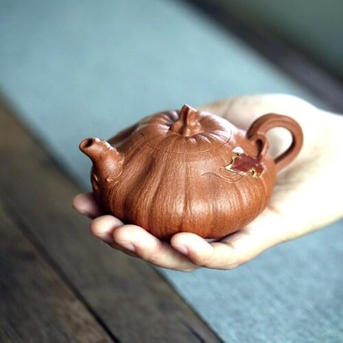 Yishuitang Yixing handmade purple clay pot raw ore downhill clay pumpkin pot
