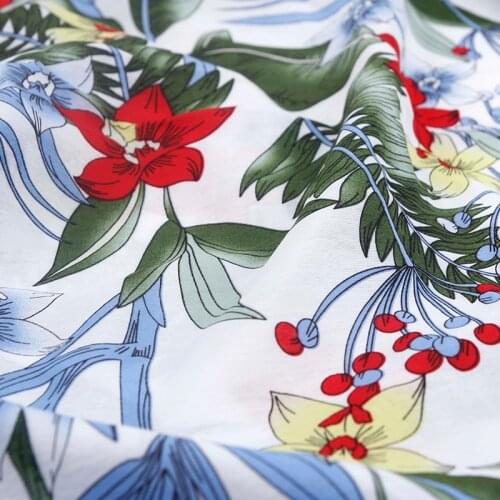 HLQON cotton sateen Coniferous flowers fabric for women clothing sewing upholstery tissue wedding dress patchwork DIY