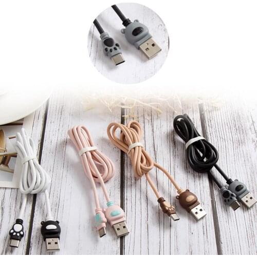Data Cable Cartoon Fast Charging 2.1A Type-C Charger Cord Wire for Mobile Phone