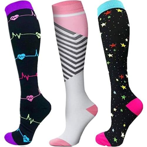 Compression Stockings Running Cycling Hiking Socks Nylon Anti-swelling Better Blood Circulation Sports Black Compression Socks