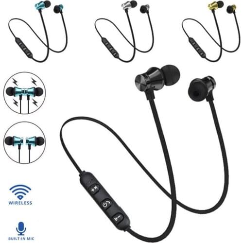 Magnetic Bluetooth Earphone V4.2 Stereo Sports Waterproof Earbuds Wireless In-Ear Headset With Mic For IPhone Samsung