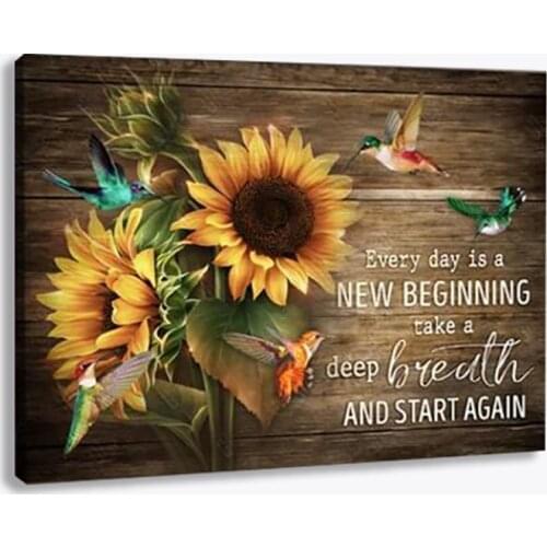Fashion Canvas Sunflowers Birds Print Wall Art Room Posters Motivation Words Print Painting Home Decor Cuadros Office Dormitory